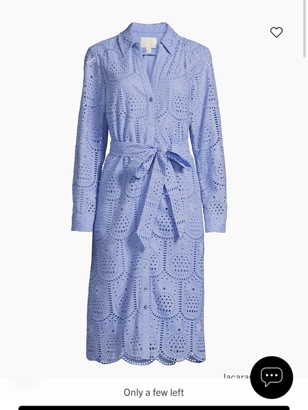 Lilly Pulitzer Eira Light Blue Eyelet Shirt Midi Dress with Tie Belt